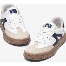 Tonny Black Kadın Beyaz Lacivert Rahat Kalıp Kauçuk Taban Bağcıklı Sneaker