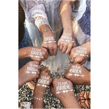 Patladı Gitti Bride To Be 1 Bride 10 Team Bride Gümüş Renkli Geçici Dövme Model 2