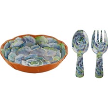 LuckyArt Vivace Melamin 3 Parça Salata Servis Seti 30 cm