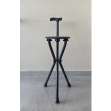 PremiumPort Katlanır Baston Oturak, Kaymaz Ayaklı, Ergonomik Saplı, Hafif ve Güçlendirilmiş
