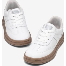 Tonny Black Kadın Beyaz Kauçuk Taban Bağcıklı Sneaker Rahat Kalıp Modern Tasarım