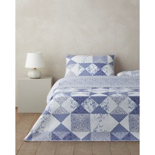 English Home Mosa Blu  Tek Kişilik Yatak Örtüsü Takımı 160x220 cm Lacivert