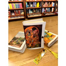 Patladı Gitti Kitap Kılıfı ve Metal Ayraç- Gustav Klimt Öpücük