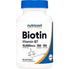 Nutricost Biotin Vitamin B7 Hair Skin 10,000MCG 150 Softgels
