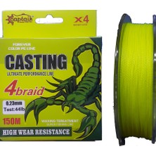Captain Casting PE 4 Kat Spin İp Misina 150mt Sarı  0.16 MM