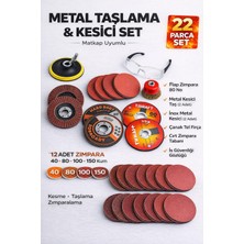 irişka Spiral Taşlama Cırt Zımpara Metal Kesme Diski Tel Fırça Seti 22 Parça