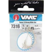 VMC 1X Strong Wide Gap Worm Olta İğnesi 7316TI 5li NİKEL NO:1-0