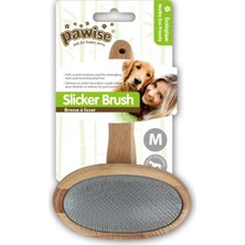 Cosmotex Pawise Ahşap Tutma Saplı Oval  ve Köpek Tarama Fırçası Medium