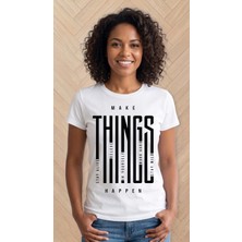 Durak Reklam Make Things Happen ütü ile uygulanabilen DTF tekstil baskı