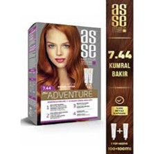 Asse Adventure Set 2 Adet Saç Boyası No:7.44 Kumral Bakır - 2 Adet