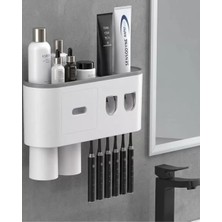 Nemere Ithalat Çok Fonksiyonlu Diş Fırçası Tutucu Otomatik Dispenser Bardaklı Organizer
