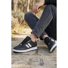 In Step Street-Core: Siyah Deri Görünümlü Günlük Erkek Sneaker