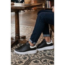 In Step Urban Comfort Serisi: Siyah Deri Erkek Minimalist Sneakers
