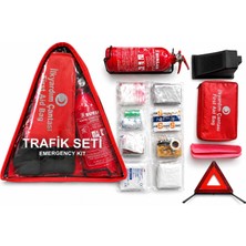 Millenmax Trafik ve Ilk Yardım Seti Üçgen Çanta+1 kg Bursanyangın Söndürme Tüpü Muayene Uyumlu