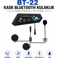 Qasul Bt-22 Kask Bluetooth Kulaklık 5.0 Motosiklet Intercom, Mikrofonlu, IP67 Su Geçirmez, Sesli Komut Destekli