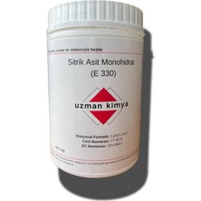 Uzman Kimya Sitrik Asit Monohidrat / Limon Tuzu – Doğal Kireç Çözücü – Temizlik, Kozmetik ve Gıda Kullanımı – Kavanoz – E330 / Citric Acid Monohydrate