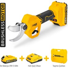 Sgs Akülü Bağ Budama Makası 20V 2*2.0 Ah 32 mm (Kömürsüz Motor) SGS5558