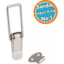 Nzb 1 Adet Gergi Mandalı Çelik Sandık Kaput Kilidi Klipsi Asmalı 8cm Parlak Krom Kaput Sandık Klips No:1