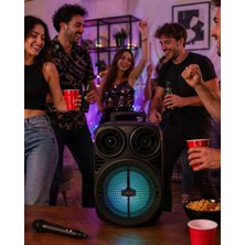 Nemere Ithalat Kablosuz Karaoke Hoparlör Mikrofonlu Rgb Işıklı 6.5 Inç Bluetooth Speaker Taşınabilir