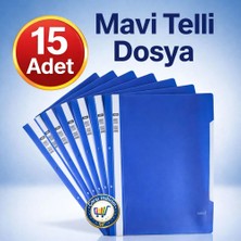 Nistabolje 15 Adet A4 Mavi Telli Dosya Ofis Okul Evrak Dosyası