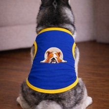 Petite Pati Mavi Bull Köpek Tshirt Köpek Kıyafeti (%100 Pamuk Penye) Kucuk ve Buyuk Irklar