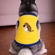 Petite Pati Sari Tembel Köpek Tshirt Köpek Kıyafeti (%100 Pamuk Penye) Kucuk ve Buyuk Irklar