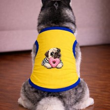 Petite Pati Sari Donut Köpek Tshirt Köpek Kıyafeti (%100 Pamuk Penye) Kucuk ve Buyuk Irklar