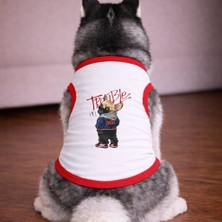 Petite Pati Beyaz Trouble Köpek Tshirt Köpek Kıyafeti (%100 Pamuk Penye) Kucuk ve Buyuk Irklar