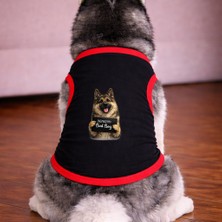 Petite Pati Siyah Wanted German Köpek Tshirt Köpek Kıyafeti (%100 Pamuk Penye) Kucuk ve Buyuk Irklar
