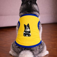 Petite Pati Sari Wanted Border Köpek Tshirt Köpek Kıyafeti (%100 Pamuk Penye) Kucuk ve Buyuk Irklar