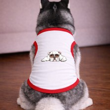 Petite Pati Beyaz Cool Lazy Köpek Tshirt Köpek Kıyafeti (%100 Pamuk Penye) Kucuk ve Buyuk Irklar