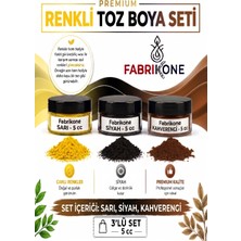 Fabrikone 3'lü Set Premium Parafin Soya Wax Toz Mum Boyası Hobi Seti - 5 cc (Sarı, Siyah, Kahverengi) BKFAB3SRSKH5G