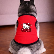 Petite Pati Kirmizi Hellok Köpek Tshirt Köpek Kıyafeti (%100 Pamuk Penye) Kucuk ve Buyuk Irklar
