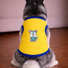 Petite Pati Sari Smile Köpek Tshirt Köpek Kıyafeti (%100 Pamuk Penye) Kucuk ve Buyuk Irklar