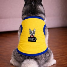 Petite Pati Sari Wanted Gri Köpek Tshirt Köpek Kıyafeti (%100 Pamuk Penye) Kucuk ve Buyuk Irklar