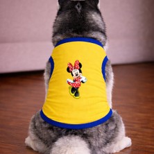 Petite Pati Sari Minnie Köpek Tshirt Köpek Kıyafeti (%100 Pamuk Penye) Kucuk ve Buyuk Irklar