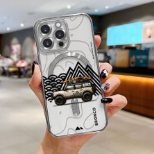 HONTINGA iPhone 14 Pro Max ile Uyumlu Şeffaf Magsafe Wireless Kılıfı Düşüme Önleyici Basitlik Anti Düşme Kamera Korumali Araba Desen Yumuşak Silikon Telefon Kılıfı Kadın ve Erkek Için Uygundur K7-2065