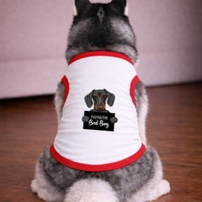 Petite Pati Beyaz Wanted Siyah Köpek Tshirt Köpek Kıyafeti (%100 Pamuk Penye) Kucuk ve Buyuk Irklar