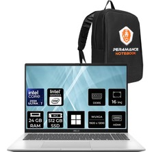 Asus Vivobook 16 Core Ultra 7 255H 24GB RAM 512GB SSD 16" FHD+ Win11 Home X1607CAMB077P327 Notebook + Per4 Çanta
