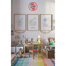 Giftcrea Uv Baskılı Çocuk Odası 3'lü Ahşap Mdf Tablo Seti - V17
