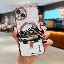 HONTINGA iPhone 14 ile Uyumlu Şeffaf Magsafe Wireless Kılıfı Düşüme Önleyici Basitlik Anti Düşme Kamera Korumali Araba Desen Yumuşak Silikon Telefon Kılıfı Kadın ve Erkek Için Uygundur K7-2065