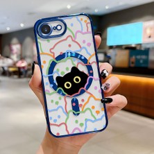 HONTINGA iPhone 16E ile Uyumlu Şeffaf Magsafe Wireless Kılıfı Düşüme Önleyici Basitlik Anti Düşme Kamera Korumali Sevimli Kedi Desen Yumuşak Silikon Telefon Kılıfı Kadın ve Erkek Için Uygundur K7-2061