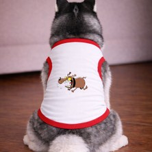 Petite Pati Beyaz Isirgan Köpek Tshirt Köpek Kıyafeti (%100 Pamuk Penye) Kucuk ve Buyuk Irklar