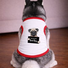 Petite Pati Beyaz Wanted Pug Köpek Tshirt Köpek Kıyafeti (%100 Pamuk Penye) Kucuk ve Buyuk Irklar