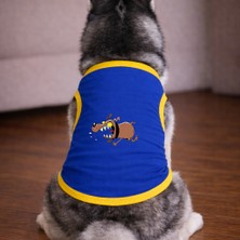Petite Pati Mavi Isirgan Köpek Tshirt Köpek Kıyafeti (%100 Pamuk Penye) Kucuk ve Buyuk Irklar