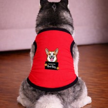 Petite Pati Kirmizi Wanted Corgi Köpek Tshirt Köpek Kıyafeti (%100 Pamuk Penye) Kucuk ve Buyuk Irklar