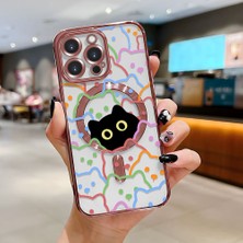 HONTINGA iPhone 14 Pro ile Uyumlu Şeffaf Magsafe Wireless Kılıfı Düşüme Önleyici Basitlik Anti Düşme Kamera Korumali Sevimli Kedi Desen Yumuşak Silikon Telefon Kılıfı Kadın ve Erkek Için Uygundur K7-2061