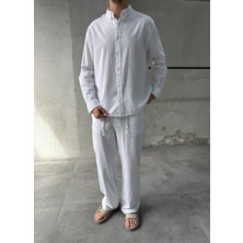 Difransel Jeans Keten Pamuk Beyaz Ikili Takım