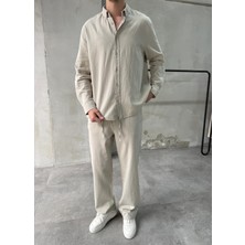 Difransel Jeans Keten Pamuk Bej Ikili Takım