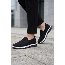 Liarca Ultra Hafif Nefes Alabilir Siyah Beyaz Slip-On Sneaker Günlük Rahat Erkek Spor Ayakkabı